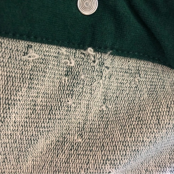 Dream Jeanne’s By Quacker Factory Studded Stretch Jean Jacket Sz L Dk Green - Picture 11 of 11